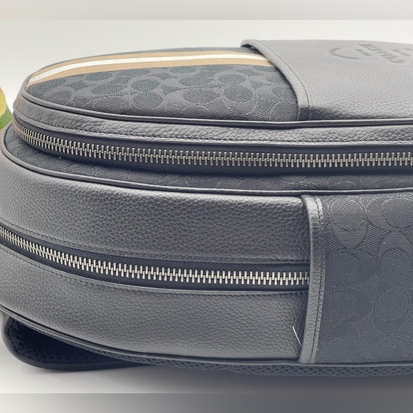 Coach Large  Backpack In Signature Jacquard With Varsity Stripe - Picture 9 of 14